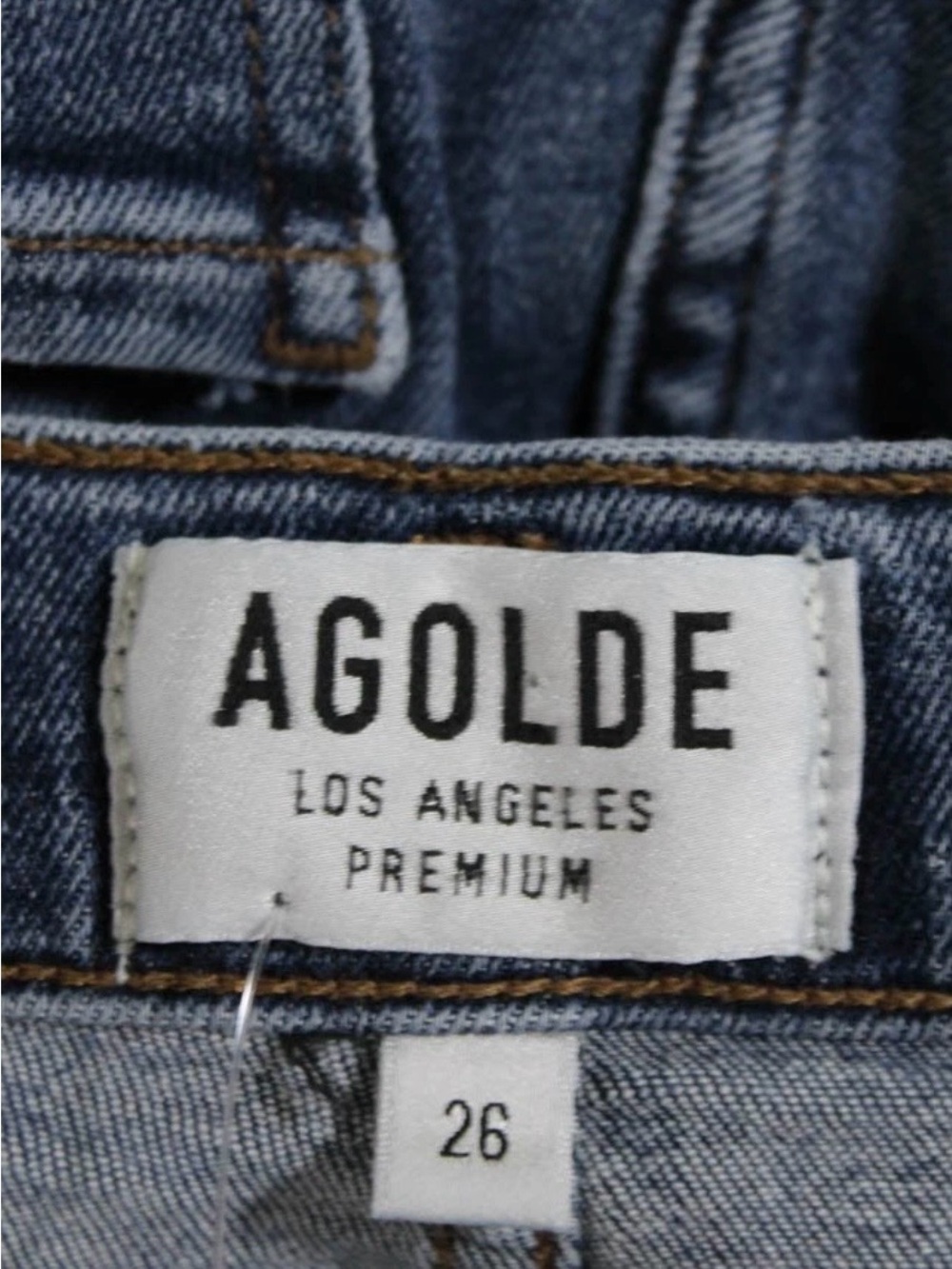 Agolde Sophie Skinny Blue Jeans with Raw Hem Size 26 - Picture 7 of 7